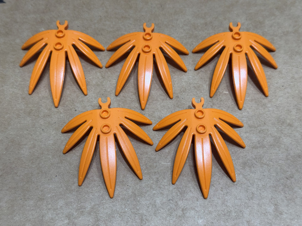 LEGO Parts - Orange Plant Leaves 6 x 5 Swordleaf - No 10884 - QTY 5