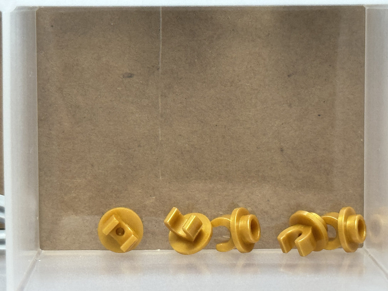 LEGO Parts - Pearl Gold Plate, Round 1 x 1 with Clip on Bottom - No 5264 - QTY 5