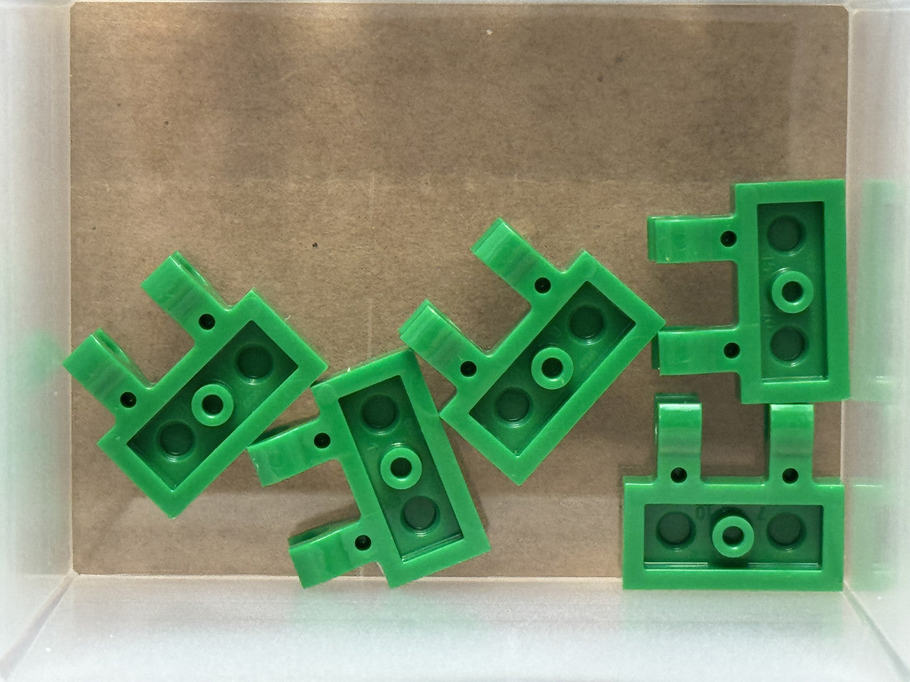 LEGO Parts - Green Plate 1 x 2 with 2 Open O Clips - No 60470b - QTY 5