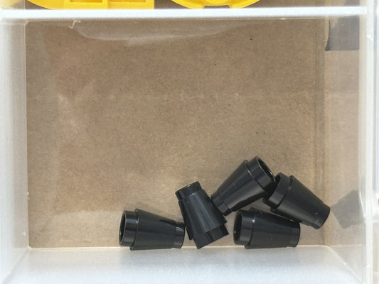 LEGO Parts - Black Cone 1 x 1 with Top Groove - No 4589b - QTY 5