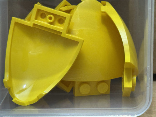 LEGO Parts - Yellow Brick, Round 4 x 5 x 1 2/3 Half 2 Studs - No 7613 - QTY 5