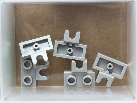 LEGO Parts - Light Bluish Gray Plate 1 x 2 Tow Socket Side - No 14704 - QTY 5