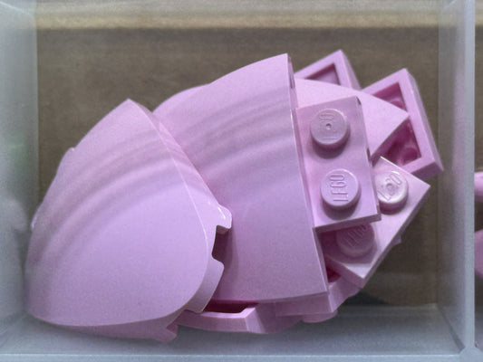LEGO Parts - Bright Pink Brick, Round 4 x 5 x 1 Half 2 Studs - No 7613 - QTY 5