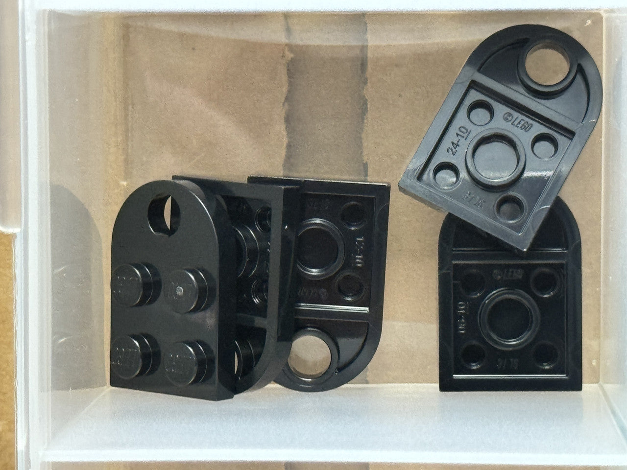 LEGO Parts - Black Plate, Modified 2 x 3 with Hole - No 3176 - QTY 5