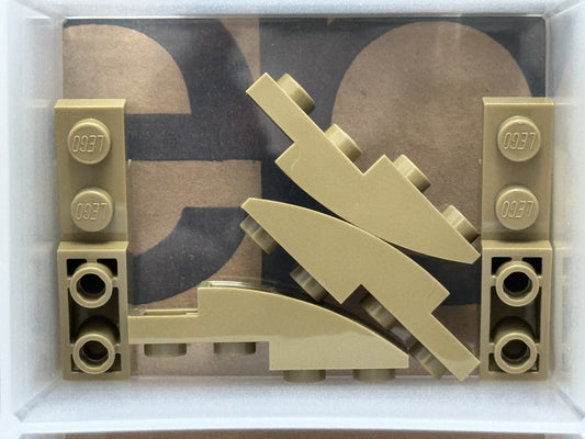LEGO Parts - Dark Tan Slope, Curved 4 x 1 Inverted - No 13547 - QTY 5