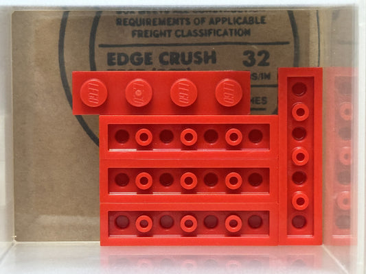 LEGO Parts - Red Plate 1 x 4 - No 3710 - QTY 5