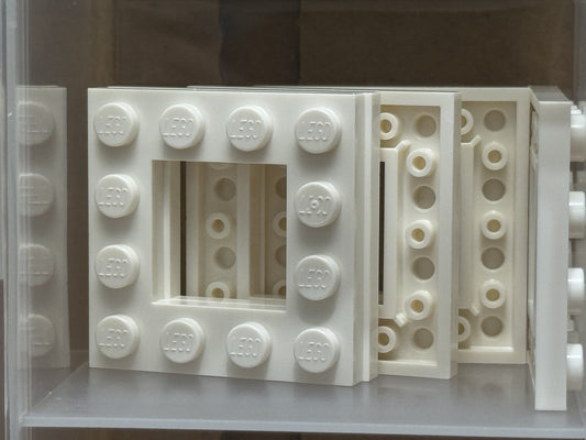 LEGO Parts - White Plate, Modified 4 x 4 2 x 2 Open Center - No 64799 - QTY 5