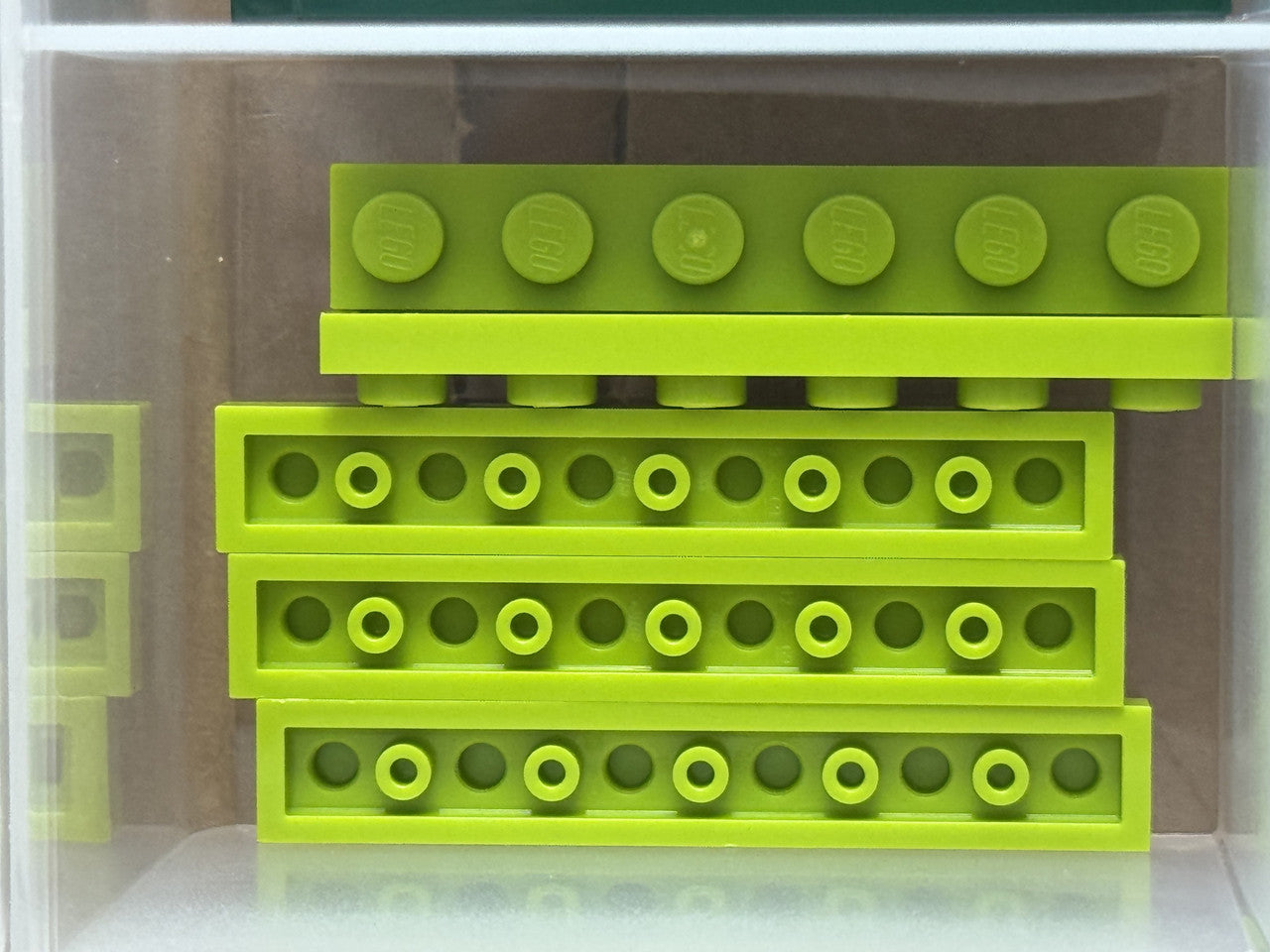 LEGO Parts - Lime Plate 1 x 6 - No 3666 - QTY 5