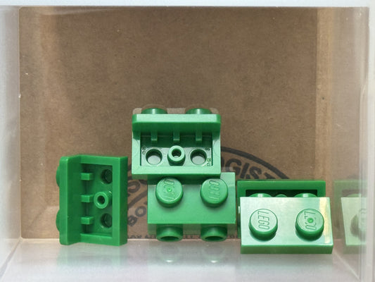 LEGO Parts - Green Bracket 1 x 2 - 1 x 2 - No 99781 - QTY 5
