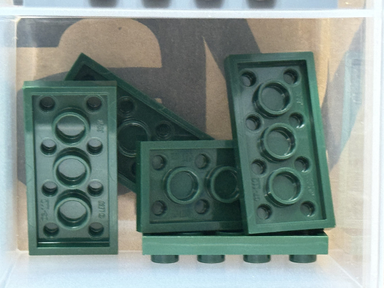 LEGO Parts - Dark Green Plate 2 x 4 - No 3020 - QTY 5