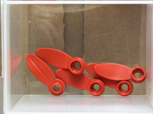 LEGO Parts - Red Plant Plate, Round 1 x 1 with Rounded Leaf - No 7905 - QTY 5