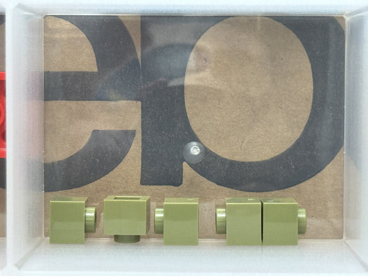LEGO Parts - Olive Green Brick 1 x 1 x 2/3 with Open Stud - No 86996 - QTY 5