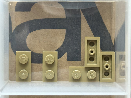 LEGO Parts - Dark Tan Plate 1 x 2 - No 3023 - QTY 5