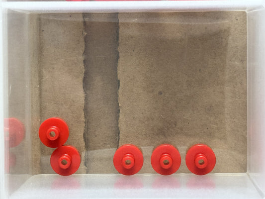 LEGO Parts - Red Tile, Round 1 x 1 Bar Small Pin Hole - No 20482 - QTY 5