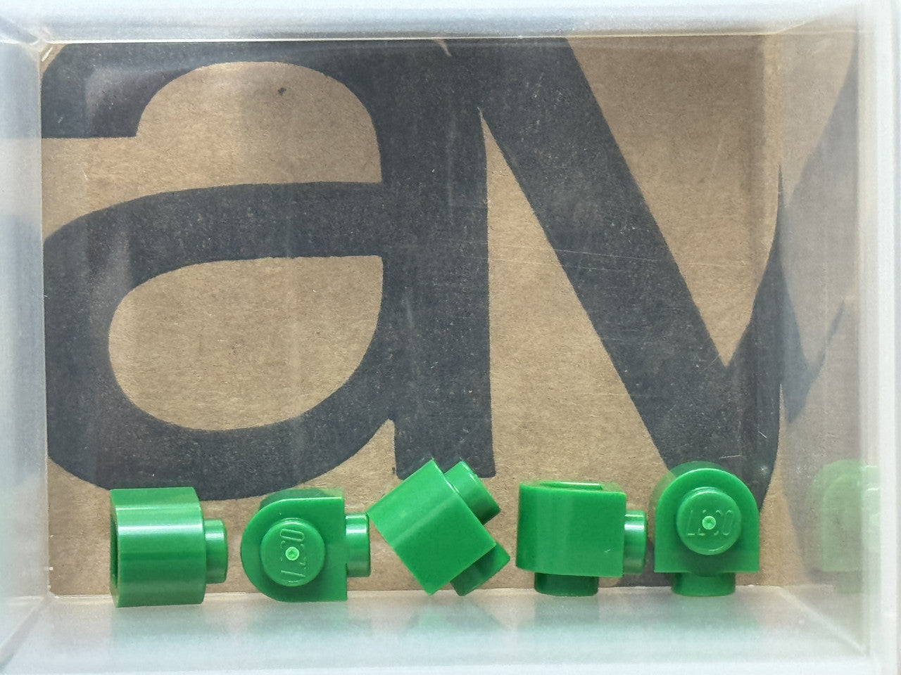 LEGO Parts - Green Brick, Round 1 x 1 x 2/3 Half Stud Side - No 3386 - QTY 5