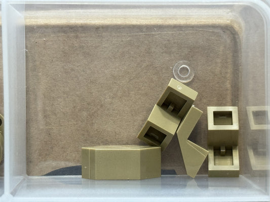 LEGO Parts - Dark Tan Slope 45 2 x 1 with Cutout without Stud - No 28192 - QTY 5