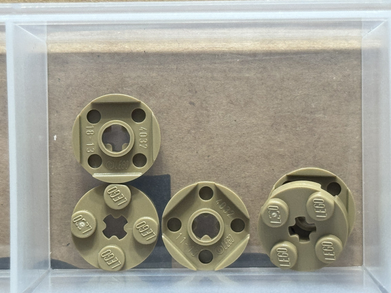 LEGO Parts - Dark Tan Plate, Round 2 x 2 with Axle Hole - No 4032 - QTY 5