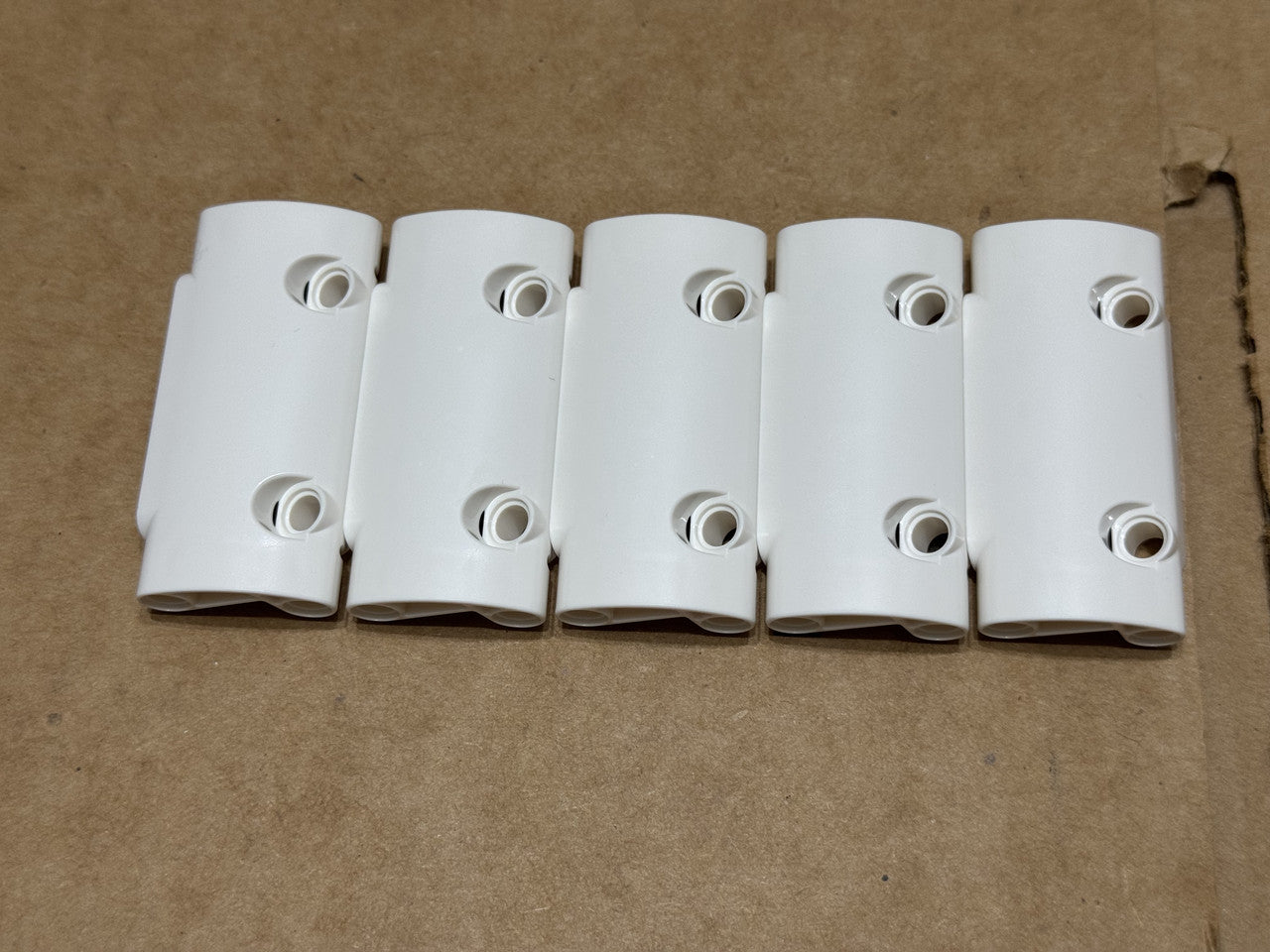 LEGO Parts - White Technic, Panel Curved 7 x 3 2 Pin Holes - No 24119 - QTY 5