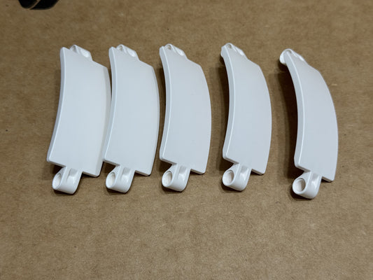 LEGO Parts - White Technic, Panel Curved 3 x 9 - No 5427 - QTY 5