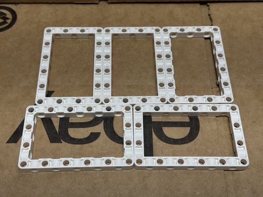 LEGO Parts - White Technic, Liftarm Frame Thick 7 x 11 - No 39794 - QTY 5