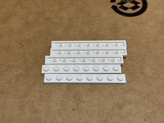 LEGO Parts - White Plate 1 x 8 - No 3460 - QTY 5