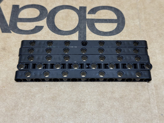 LEGO Parts - Black Technic Liftarm Perpendicular Thick 1 x 15 - No 71710 - QTY 5