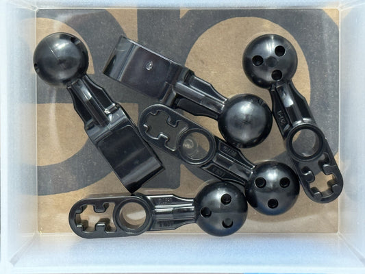 LEGO Parts - Black Technic, Liftarm Ball Joint Straight 1 x 2 - No 67697 - QTY 5