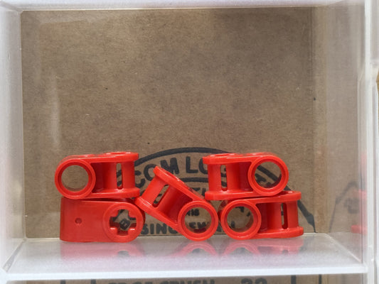 LEGO Parts - Red Technic, Axle and Pin Connector Perpendicular - No 6536 - QTY 5