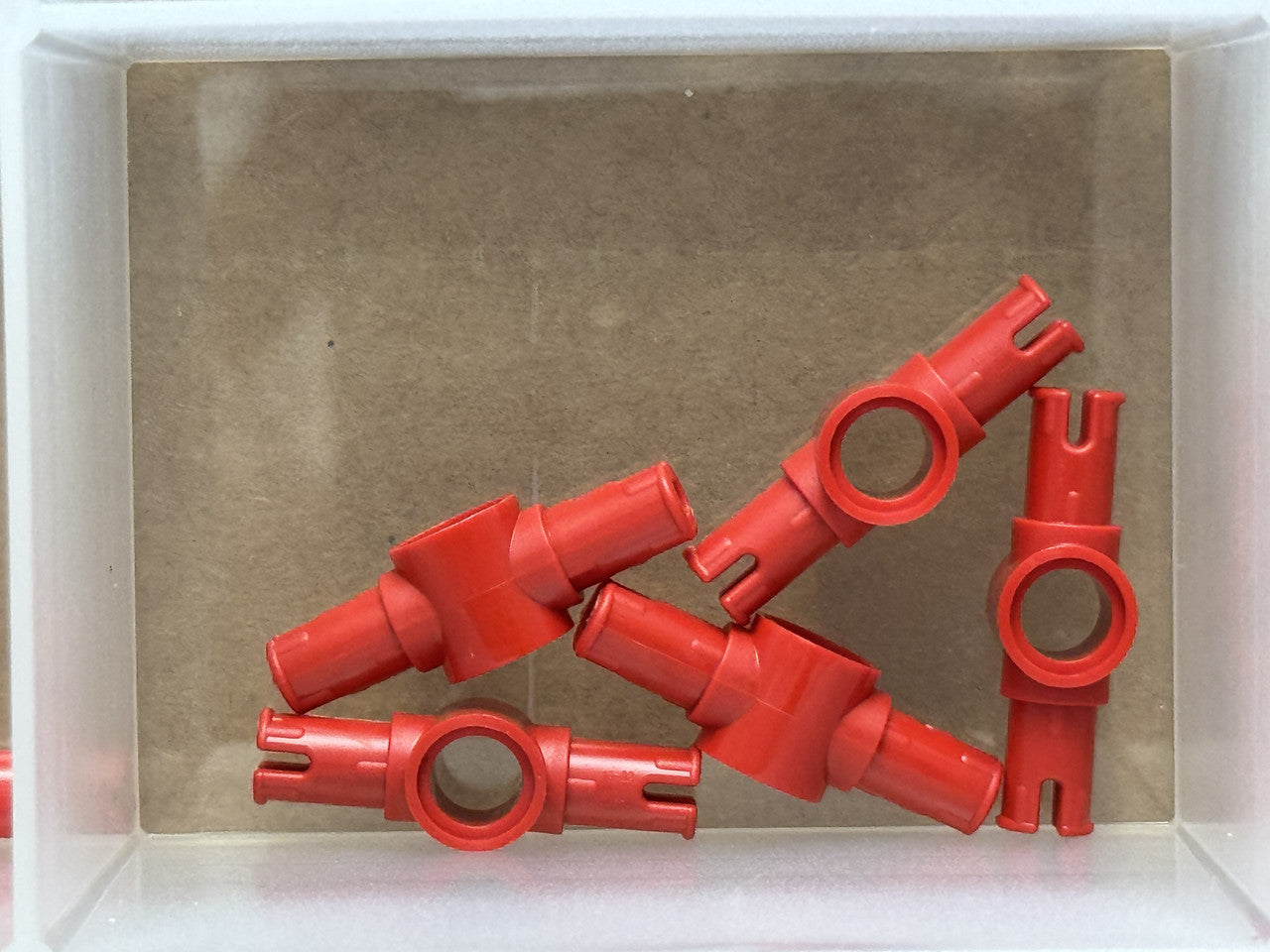 LEGO Parts - Red Technic, Pin 3L with Center Pin Hole - No 87082 - QTY 5