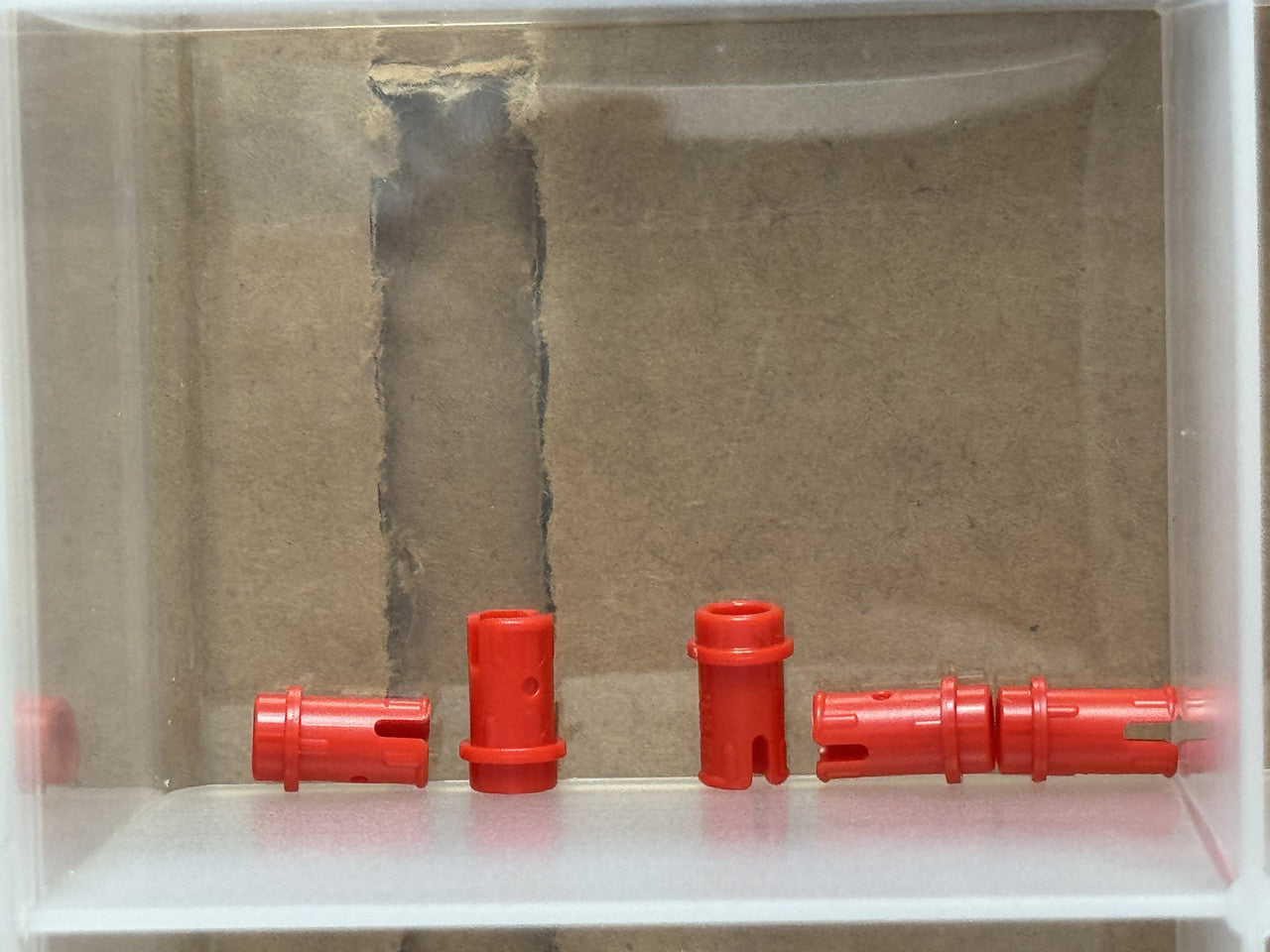 LEGO Parts - Red Technic, Pin 1/2 with Friction Ridges - No 89678 - QTY 5