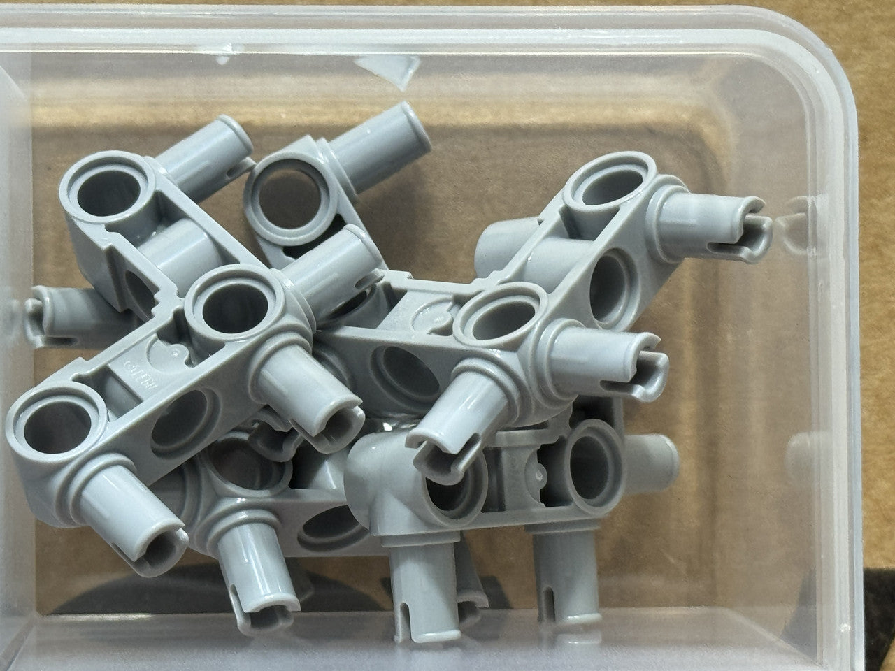 LEGO Parts - Light Bluish Gray Technic, Pin 3 x 3 Bent 4 Pins - No 55615 - QTY 5