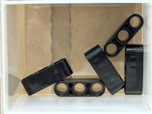 LEGO Parts - Black Technic, Liftarm Thick 1 x 3 - No 32523 - QTY 5