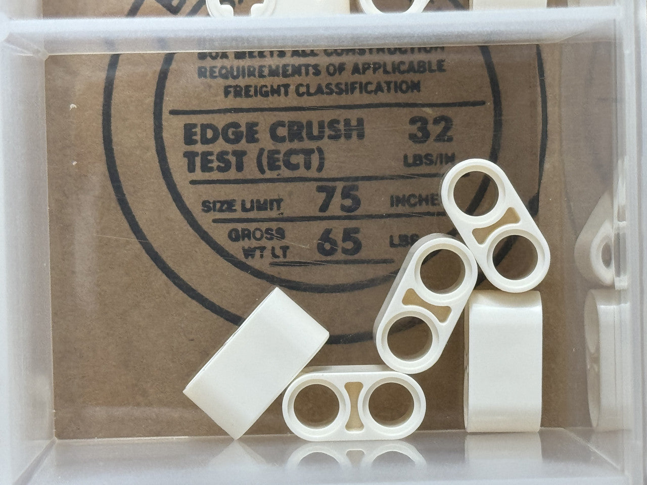 LEGO Parts - White Technic, Liftarm Thick 1 x 2 - No 43857 - QTY 5
