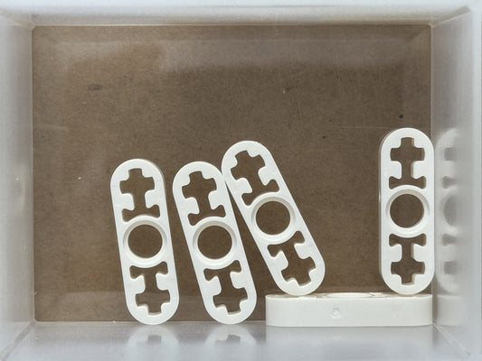 LEGO Parts - White Technic, Liftarm Thin 1 x 3 - Axle Holes - No 6632 - QTY 5
