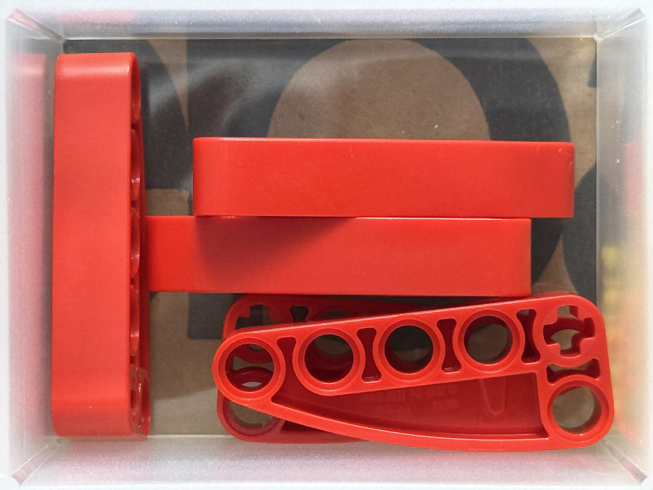 LEGO Parts - Red Technic, Liftarm L-Shape Ellipse Thick 2 x 5 - No 80286 - QTY 5