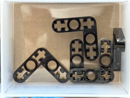 LEGO Parts - Black Technic, Liftarm Bent Thin L-Shape 3 x 3 - No 32056 - QTY 5