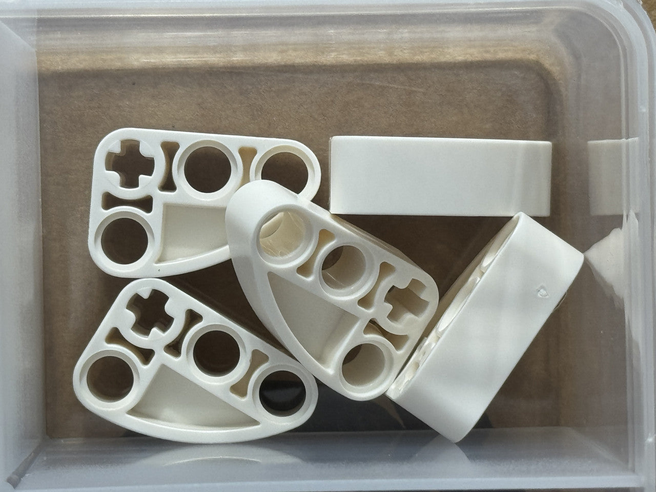 LEGO Parts - White Technic, Liftarm L-Shape Ellipse 2 x 3 - No 71708 - QTY 5