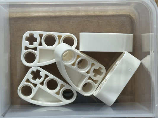 LEGO Parts - White Technic, Liftarm L-Shape Ellipse 2 x 3 - No 71708 - QTY 5