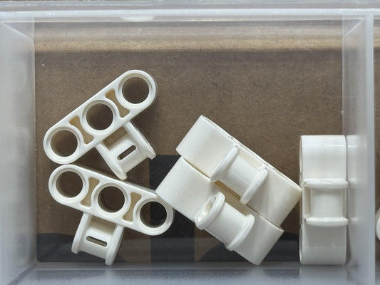 LEGO Parts - White Technic, Axle Pin Perpendicular Triple - No 63869 - QTY 5