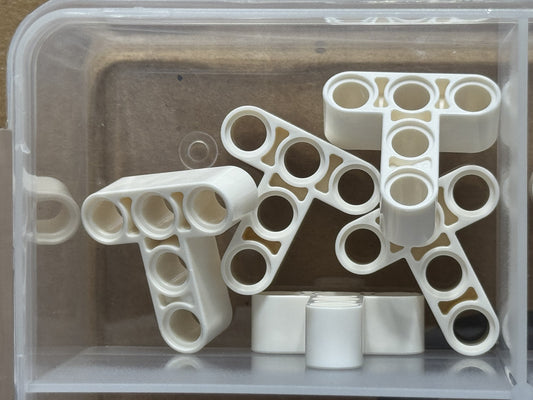 LEGO Parts - White Technic, Liftarm T-Shape Thick 3 x 3 - No 60484 - QTY 5