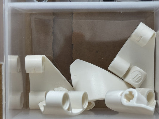 LEGO Parts - White Technic, Panel Curved #10 3 x 3 Right - No 2403 - QTY 5