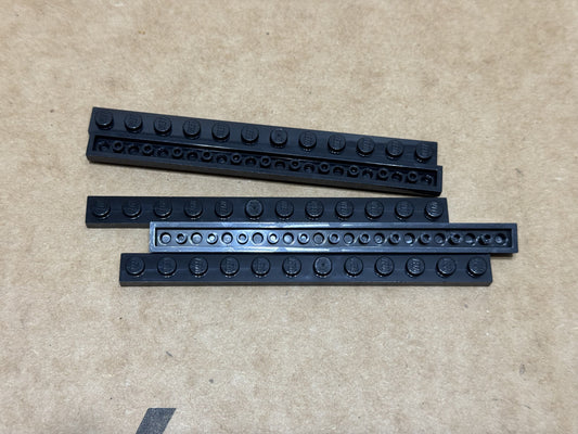 LEGO Parts - Black Plate 1 x 12 - No 60479 - QTY 5
