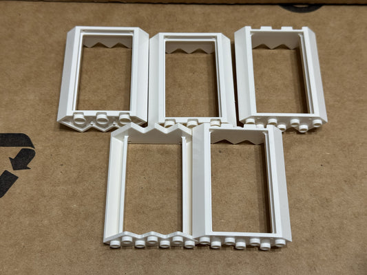LEGO Parts - White Door, Frame 4 x 4 x 6 Corner - No 28327 - QTY 5