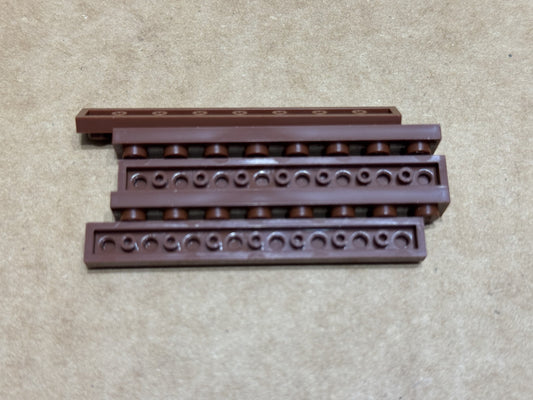 LEGO Parts - Reddish Brown Plate 1 x 8 - No 3460 - QTY 5