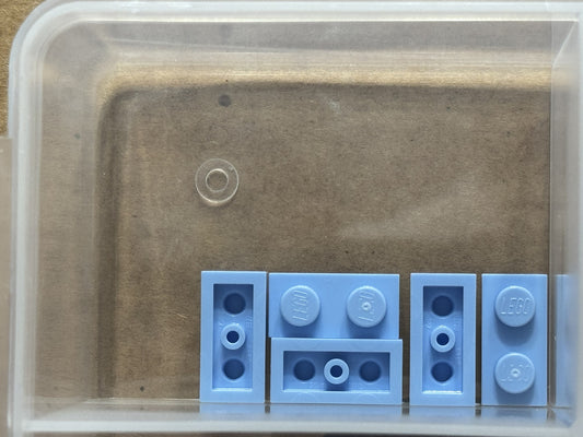 LEGO Parts - Bright Light Blue Plate 1 x 2 - No 3023 - QTY 5