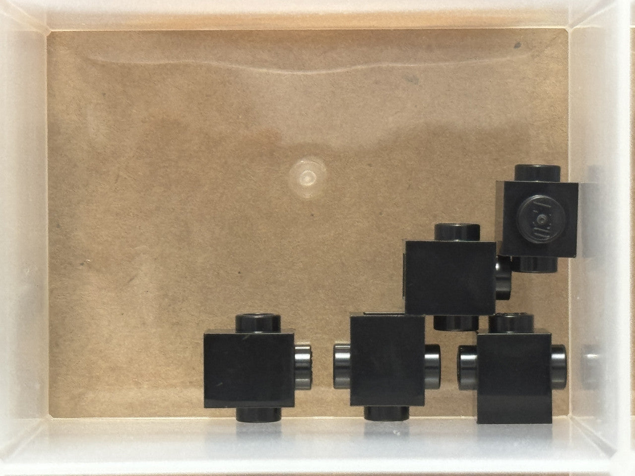 LEGO Parts - Black Brick 1 x 1 with Studs on 2 Sides Opposite - No 47905 - QTY 5