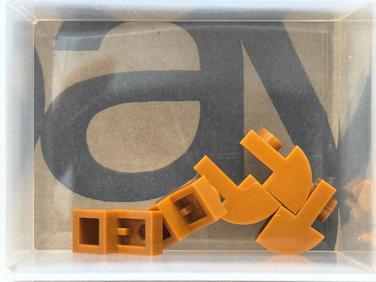 LEGO Parts - Dark Orange Slope, Curved 2 x 1 Recessed Stud - No 5841 - QTY 5
