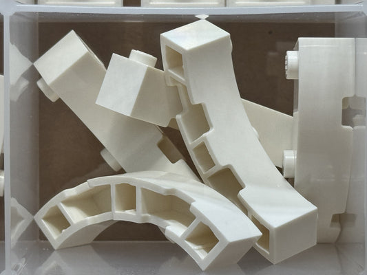 LEGO Parts - White Brick, Round Corner 4 x 4 Macaroni 3 Studs - No 48092 - QTY 5