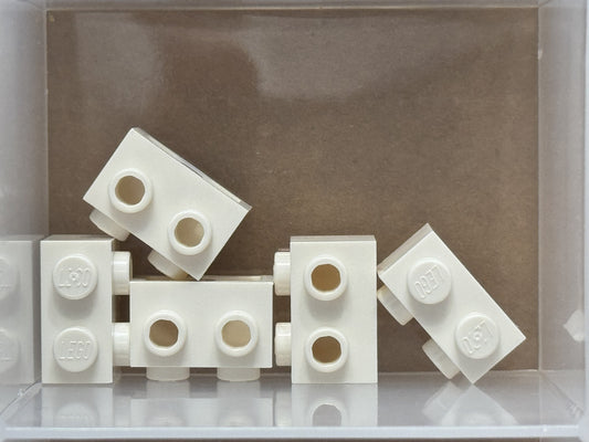 LEGO Parts - White Brick, Modified 1 x 2 with Studs on 1 Side - No 11211 - QTY 5