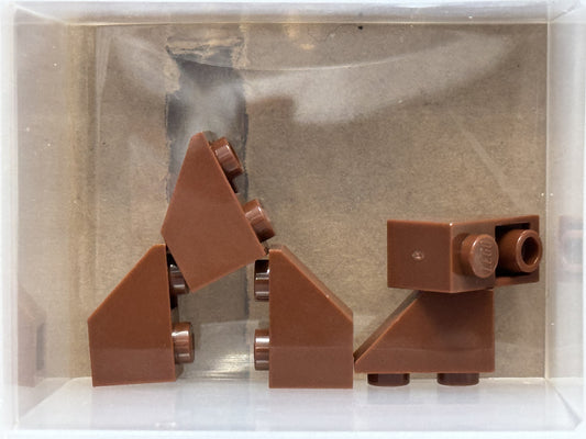 LEGO Parts - Reddish Brown Slope, Inverted 45 2 x 1 - No 3665 - QTY 5